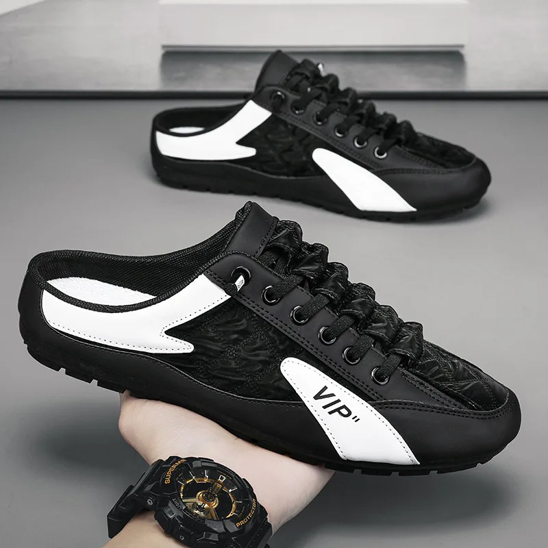Zapatillas de moda para hombre, zapatos planos informales, zapatillas clásicas de verano, zapatillas planas concisas para hombre, zapatillas sin cordones para hombre