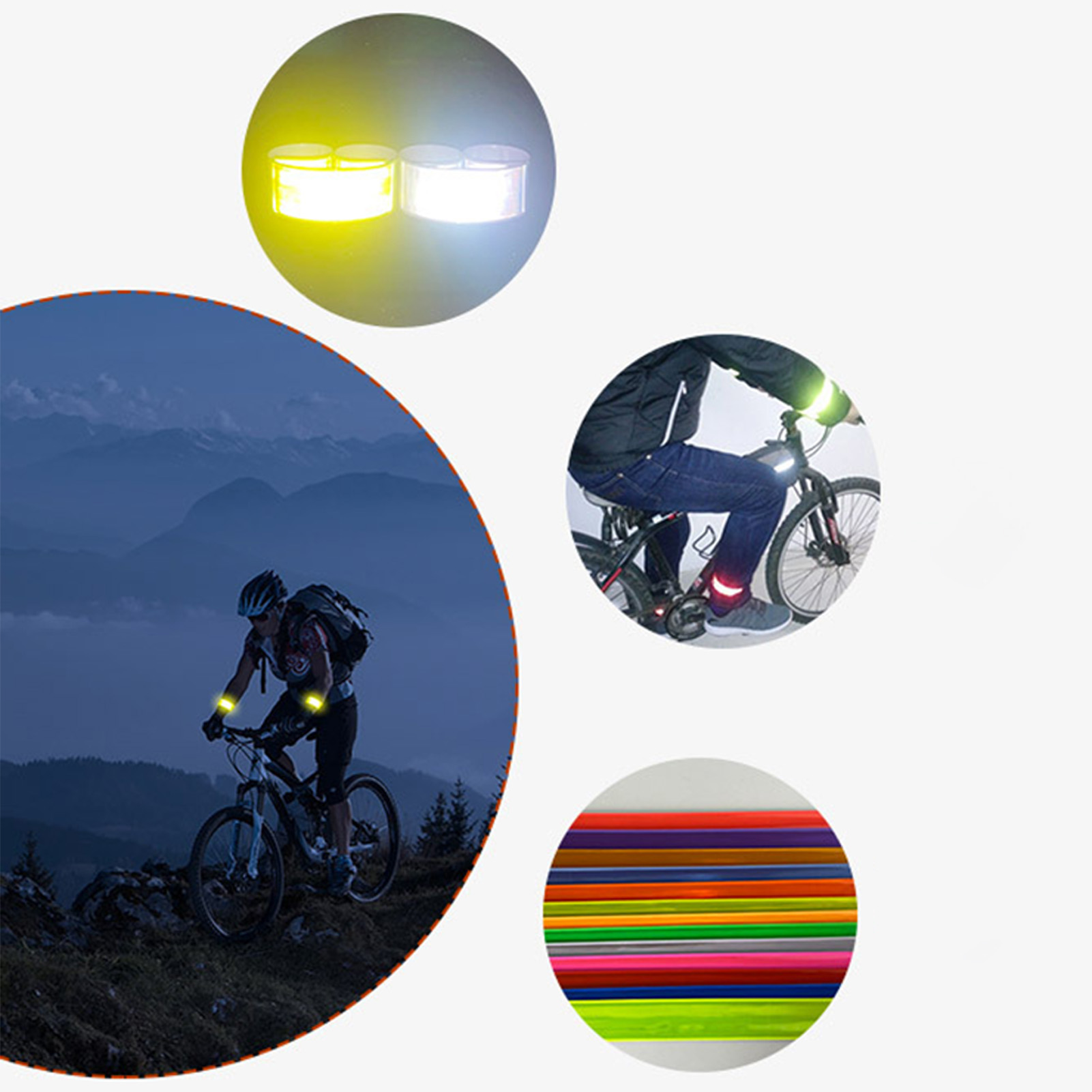 Reflective Strips PVC Snap Bracelet for Night Running Cycling Safety Wristband with Bright Reflective Material