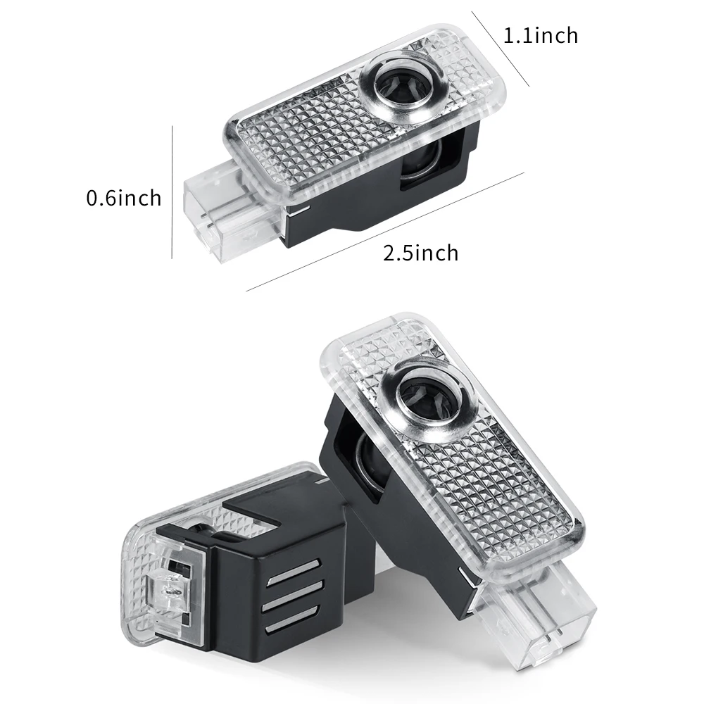 Luces LED de bienvenida para puerta de coche, lámparas de proyector láser 3D, accesorios de decoración automática para AUDI SLINE RS S3 S4 S5 S6 QUATTRO A3 Q5, 2 uds.