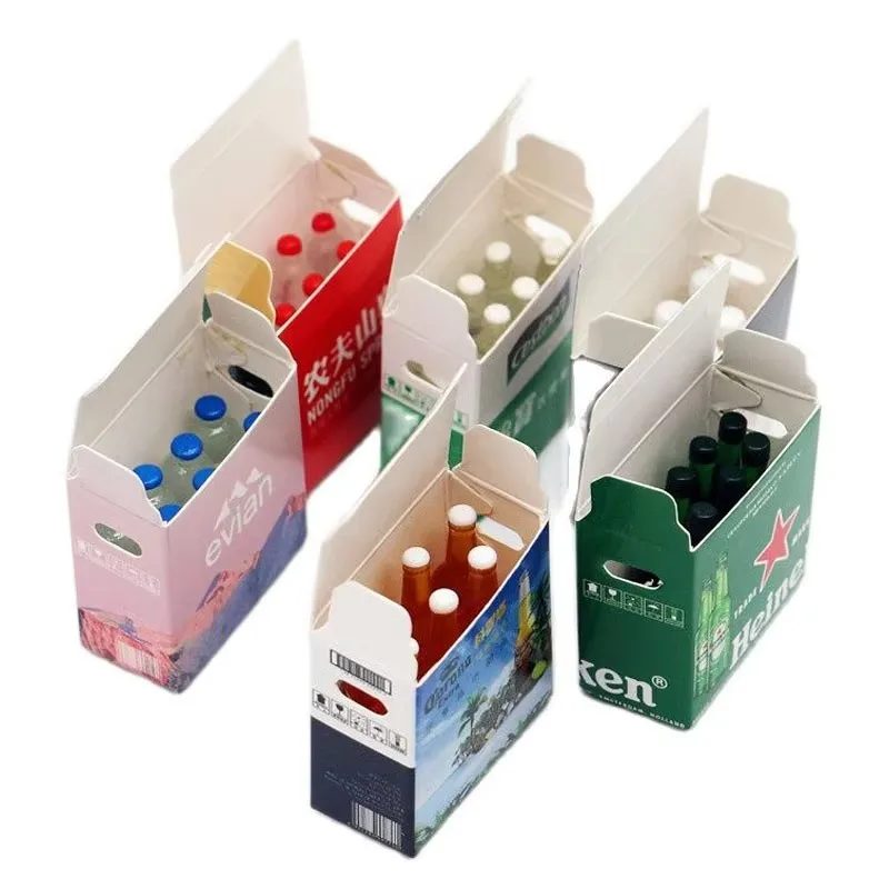 1:6 Scale Mini Miniature Simulation Beer Mineral Water Drink With Box Model For Bjd Ob11 Figures Dolls House Accessorie Kids Toy