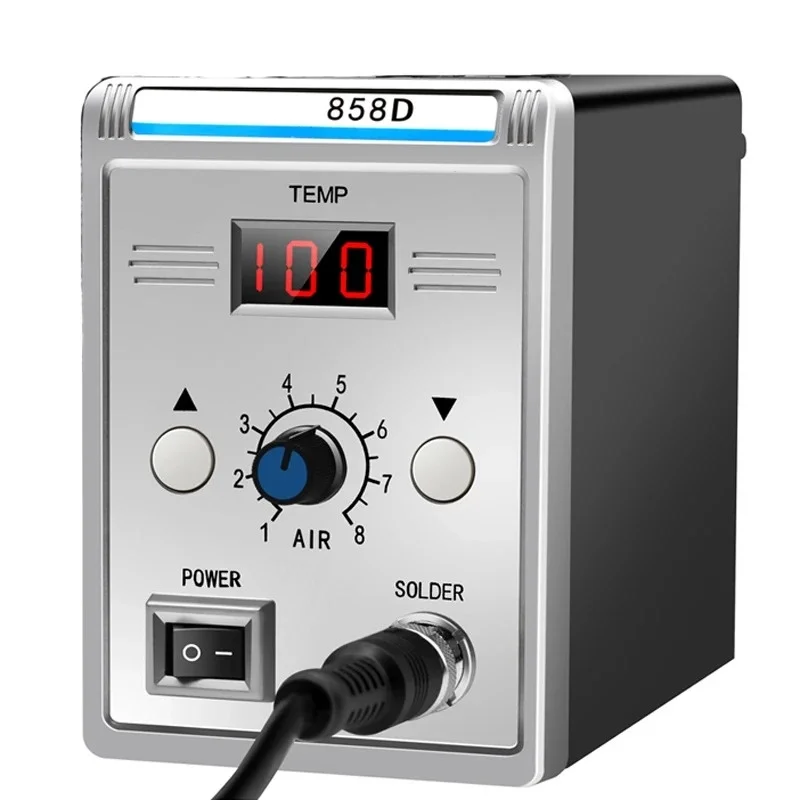 뜨거운 공기 총 858D BGA 재 작업 솔더 스테이션 히트 건 220V 700W 헤어 드라이어 납땜 SMD SMT 용접 수리 도구