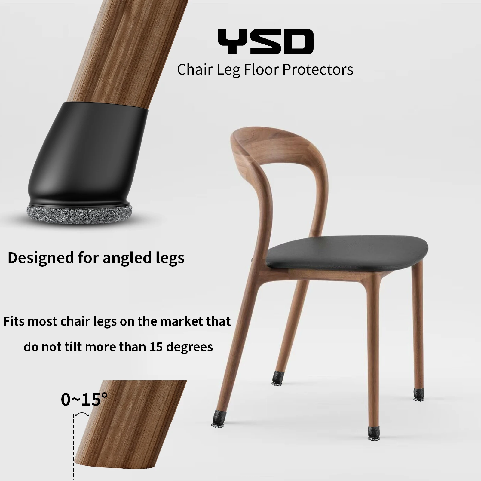 Protetor de chão para perna de cadeira, 8 peças, capa de feltro diagonal com envoltório grosso, almofadas de feltro, pés de mesa de móveis de silicone para madeira dura