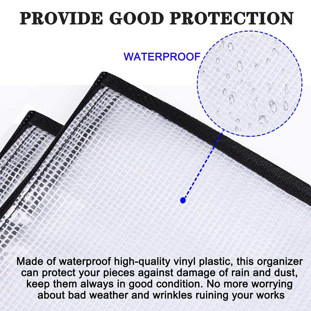 アートポートフォリオ収納バッグ、ポケット付き大容量ポートオーガナイザーオーガナイザー、アートPVCポスター、25x19"