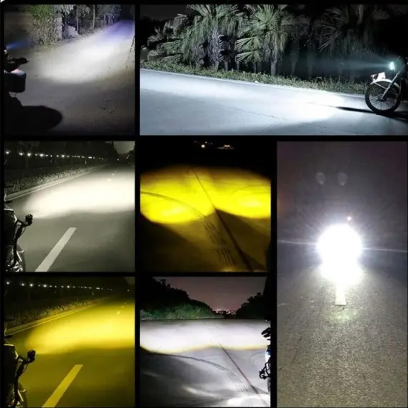 Motorrad Mini Fahr licht Dual Colo für Scheinwerfer Zusatz scheinwerfer Lampe r ATV Roller Moto Nebels chein werfer Zubehör 12V