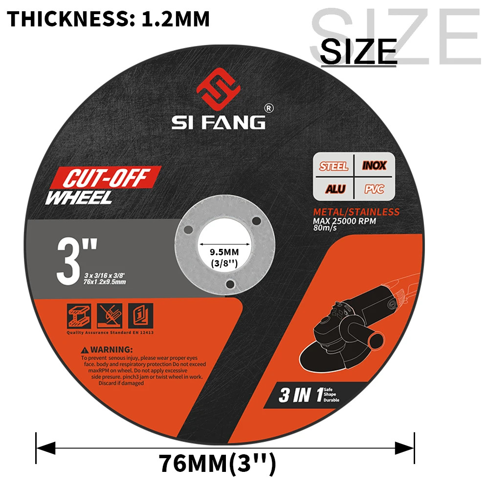 SIFANG 3-Zoll-Metall-Trennscheibe, Klinge, Schleifen, Schleifen, abgeschnittene Kreisräder, Sägeblätter, Scheibe, elektrischer Winkelschleifer, Zubehör