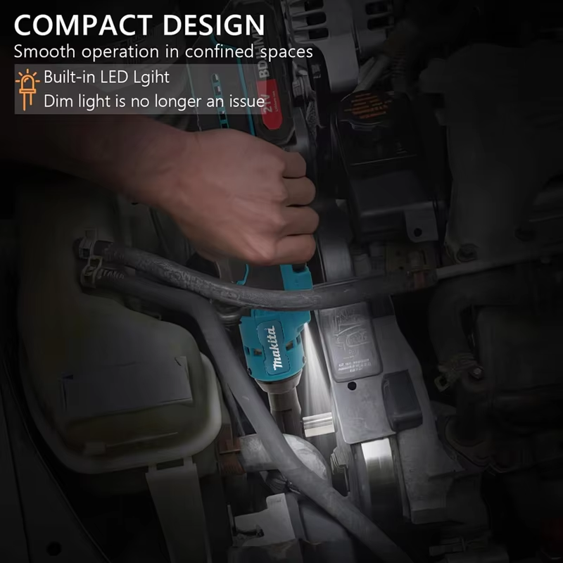 Makita-llave de ángulo recto con trinquete sin escobillas, controlador inalámbrico, llave eléctrica multifunción de velocidad Variable, herramientas eléctricas LED, 18V