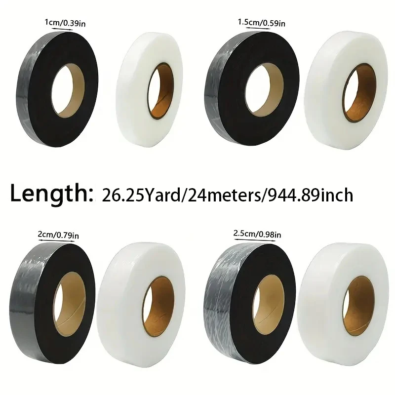 2 rolle Schwarz Weiß doppelseitige Interlining Klebstoff Stoff Kleidung Eisen Auf Saum Band Interlining Web DIY Nähen patchwork Zubehör