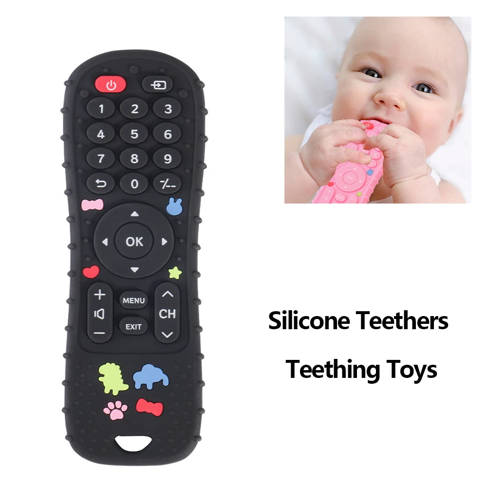 1/4PCS Silikonowe zabawki dla niemowląt Zdalnie sterowany kształt TV Gryzak Zabawka bez BPA Silikonowe ząbkowanie Zabawka do żucia Sensoryczne akcesoria dla niemowląt