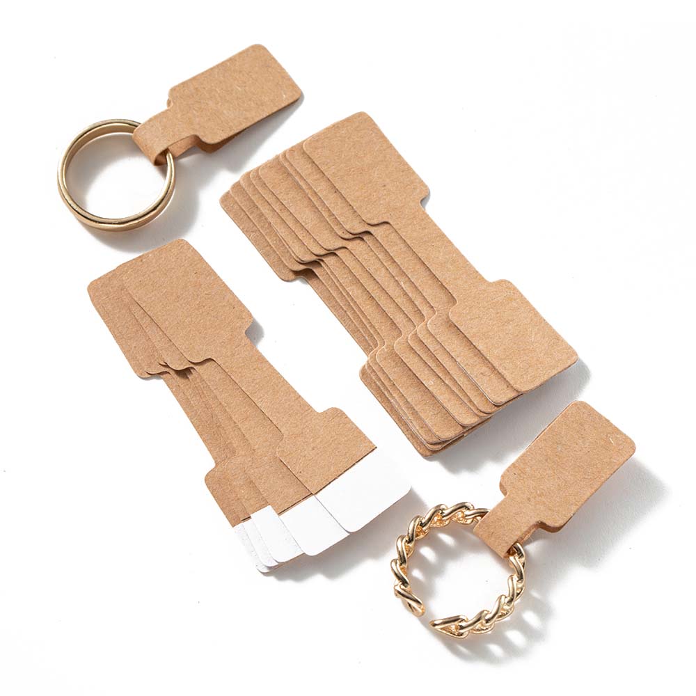 Etiqueta de precio de joyería en blanco rectangular, pegatina de barra autoadhesiva, tarjeta, collar, pendiente, exhibición, etiqueta de reparación, embalaje, 100/200 Uds.