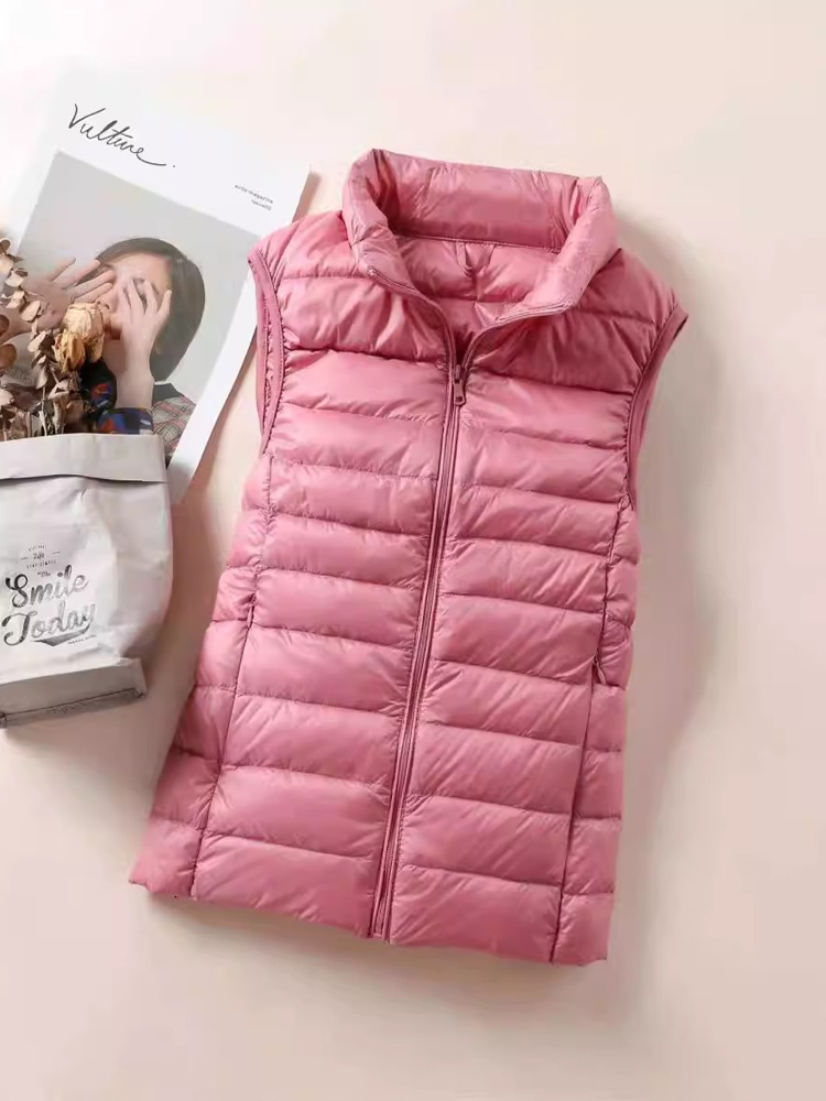 0-10 ℃ ultraleichte Damen Daunen weste 2024 neue Herbst Winter ärmellose dünne Jacken wind dichte weibliche Feder Stepp weste