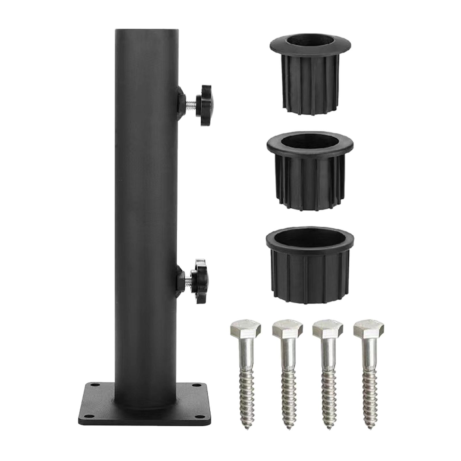 Rustproof Outdoor Umbrella Base Stand, Weather Resistant Parasol Mount Parts para Pátio, 32mm, 38mm, 48mm Pole