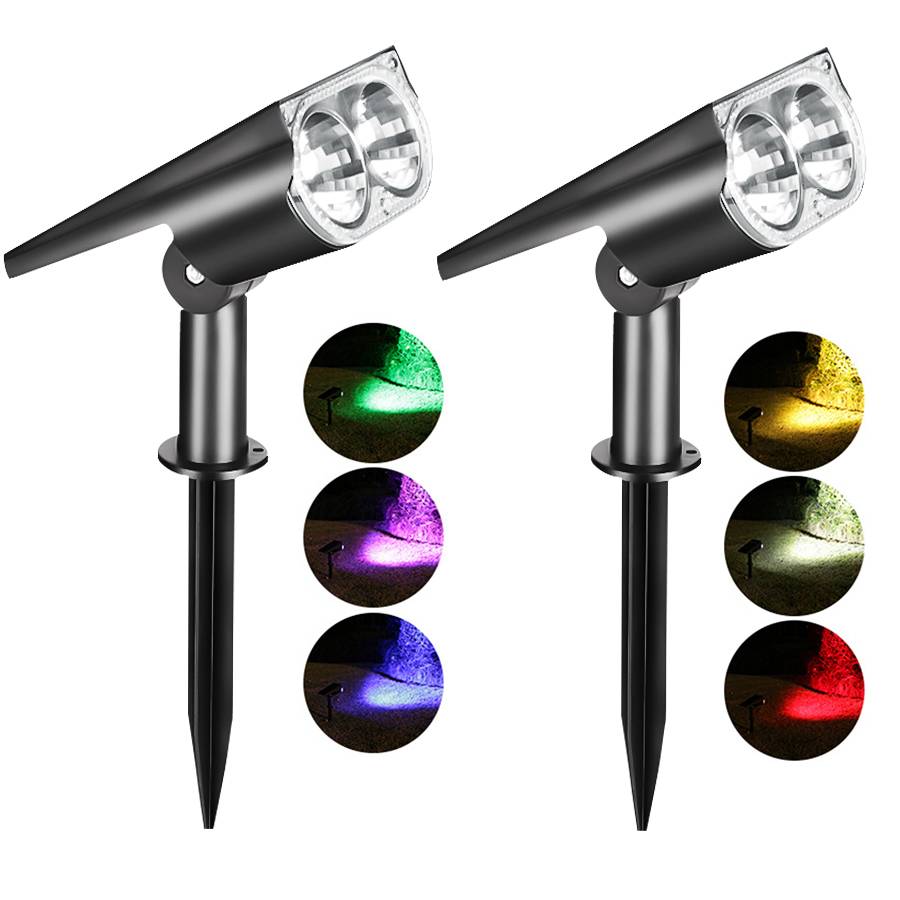 Solar Powered Garden Spotlight, lâmpada ajustável no chão, IP65 impermeável, luz de parede de paisagem, iluminação exterior, 2 9LED