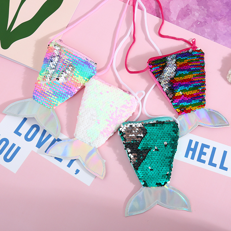 Mooie glanzende zeemeerminstaart pailletten meisje crossbody tas kinderen portemonnee vrouwen schoudertas prachtige verjaardagscadeaus