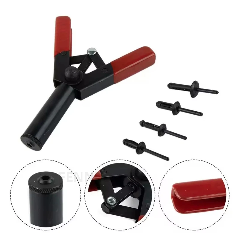 41Pcs Plastic Rivet Gun Kit Nylon Blind Rivet Hand Riveter Plastic Riveter Rivet Gun Quick Set for Automotive