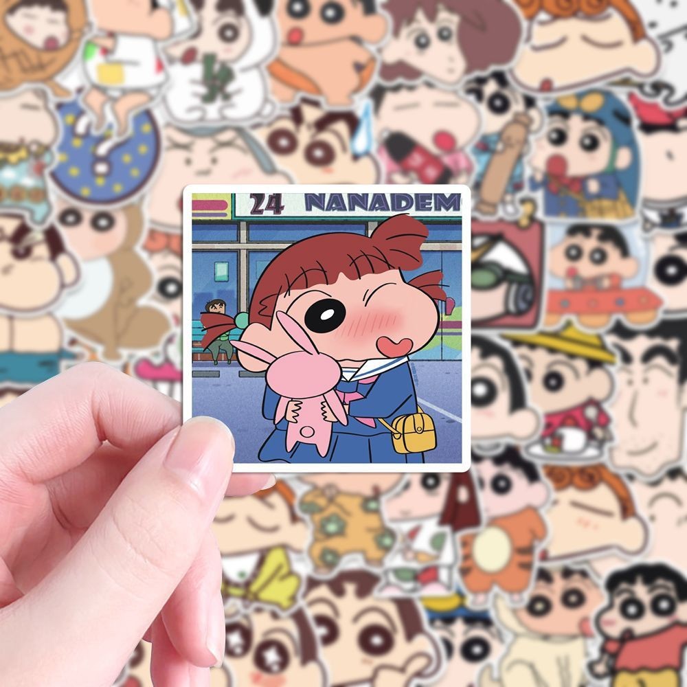 100 個漫画クレヨンしんちゃんステッカーかわいいアニメデカール車のラップトップ電話文具装飾ステッカー子供のおもちゃ