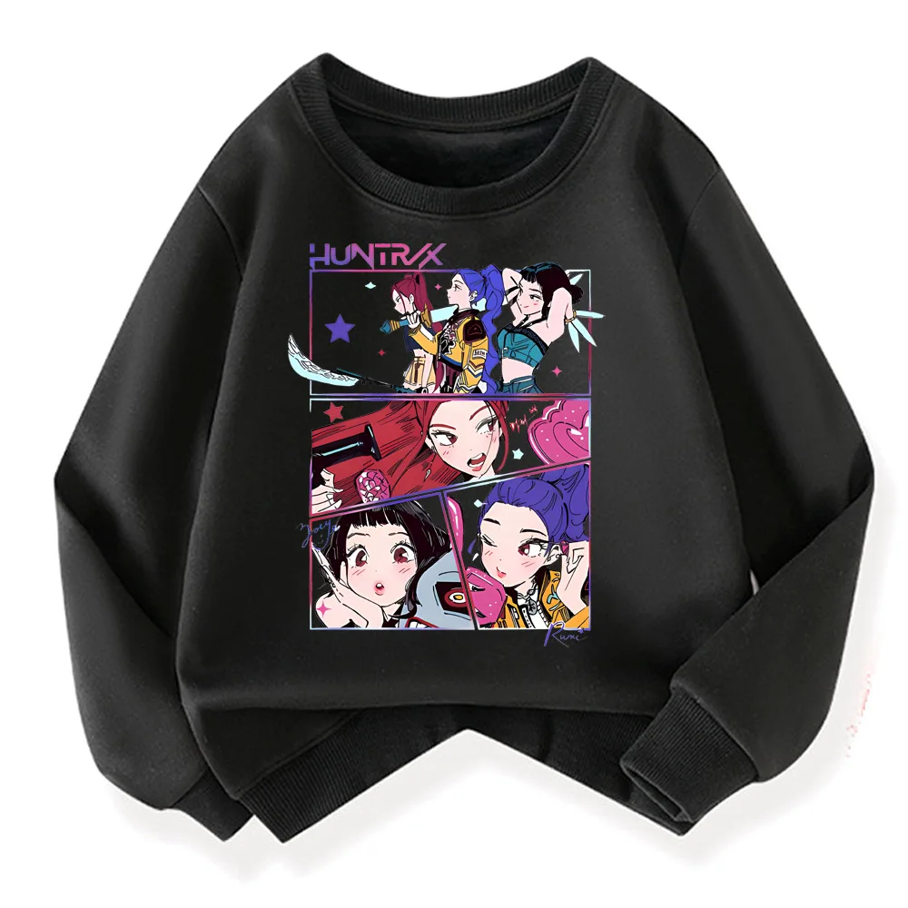 Kpop demônio caçador moda crianças incredibox moletom quente das crianças inverno roupas macias dos desenhos animados algodão grosso hoodie