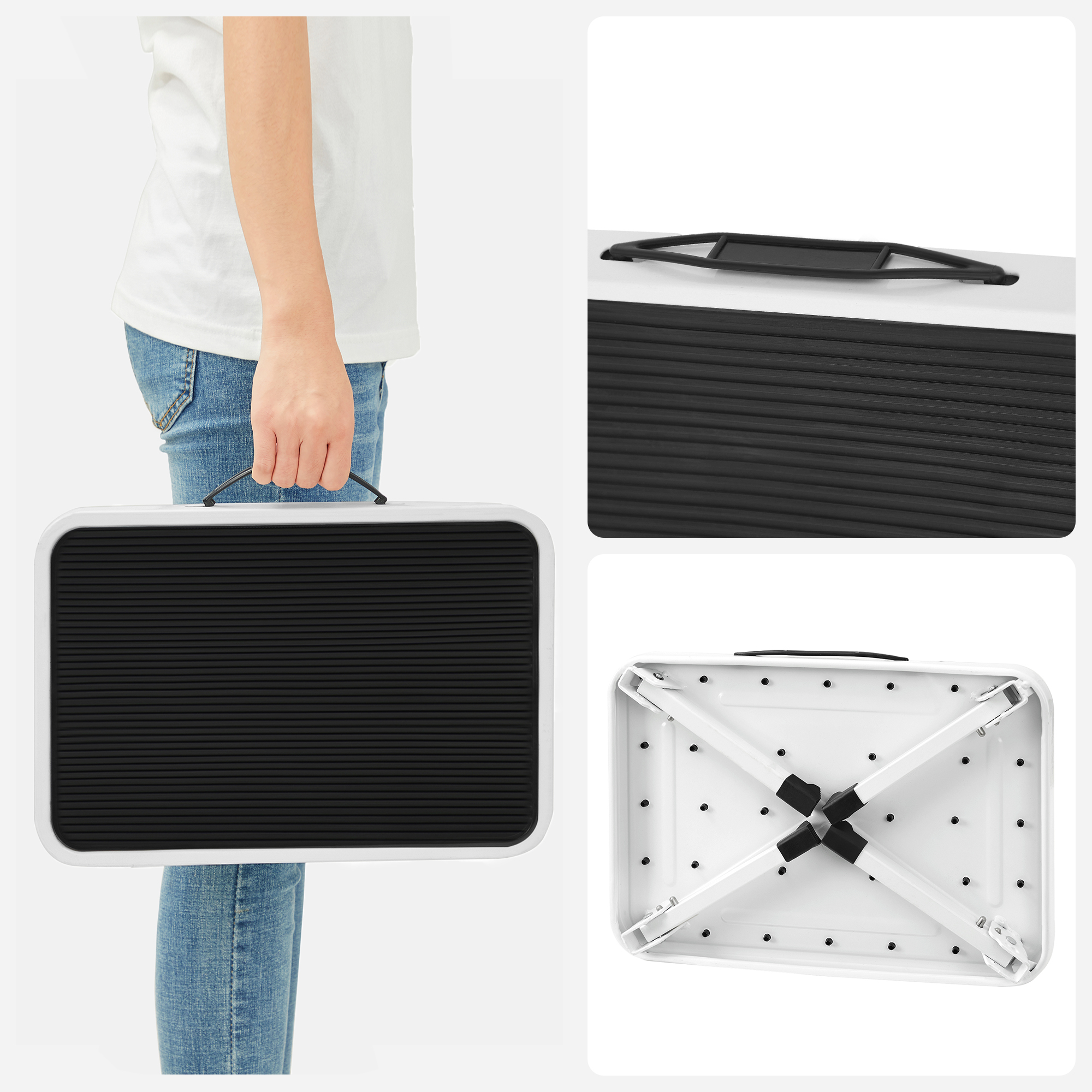 SONGMICS Tritthocker, Trittleiter, Klapptritt, einstufige Leiter aus Stahl, rutschfeste Trittfläche, bis zu 150 kg belastbar