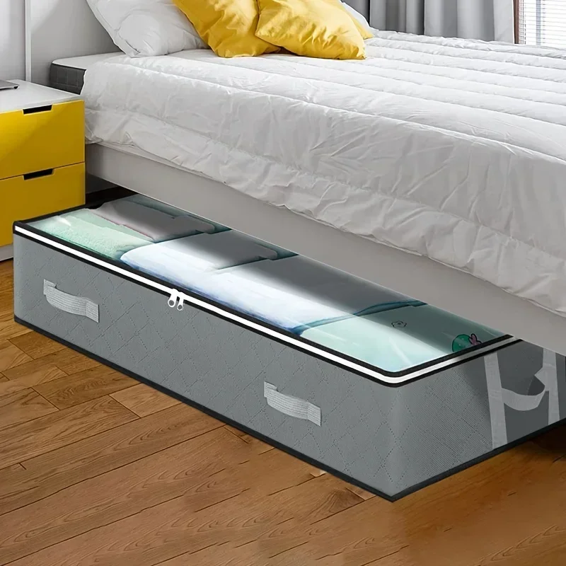 Caja de almacenamiento debajo de la cama a prueba de polvo, con asas reforzadas para edredón, manta, almohada y juguetes, accesorios para dormitorio, 1 ud./2 uds./3 uds.