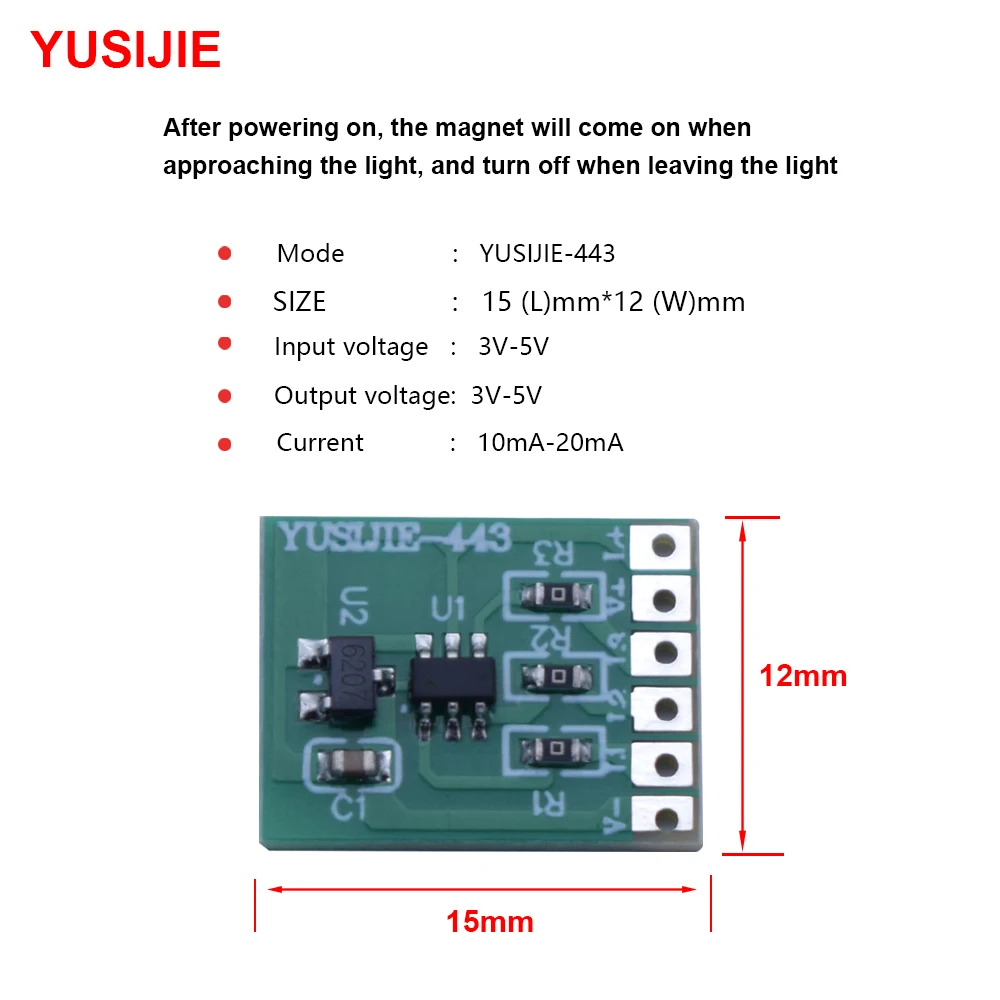 YSJ-443 magnete di prossimità luminoso controllo interruttore Hall LED modulo di controllo magnetico con chip luminoso e spento