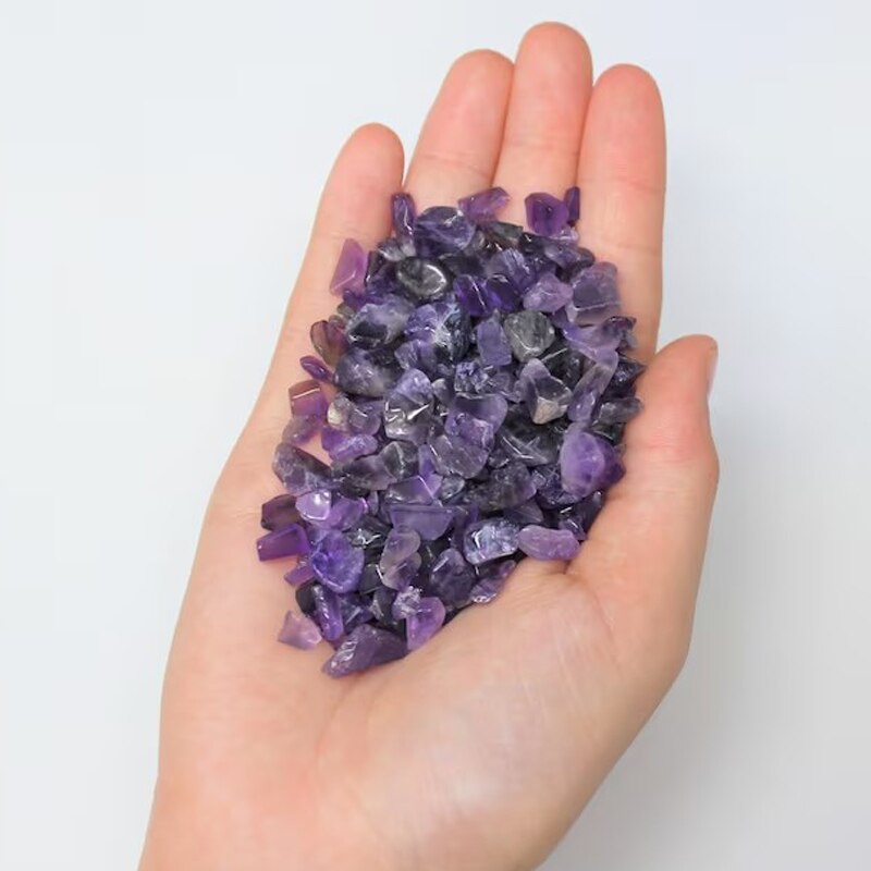 100g Amethyst/Colorful Fluorite/Botswana Agate Semi Tumbled Gemstone Mini Chips 5 - 8mm