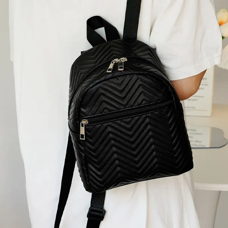 Mini Chevron Funcional Mulheres Moda Mochila Acolchoada