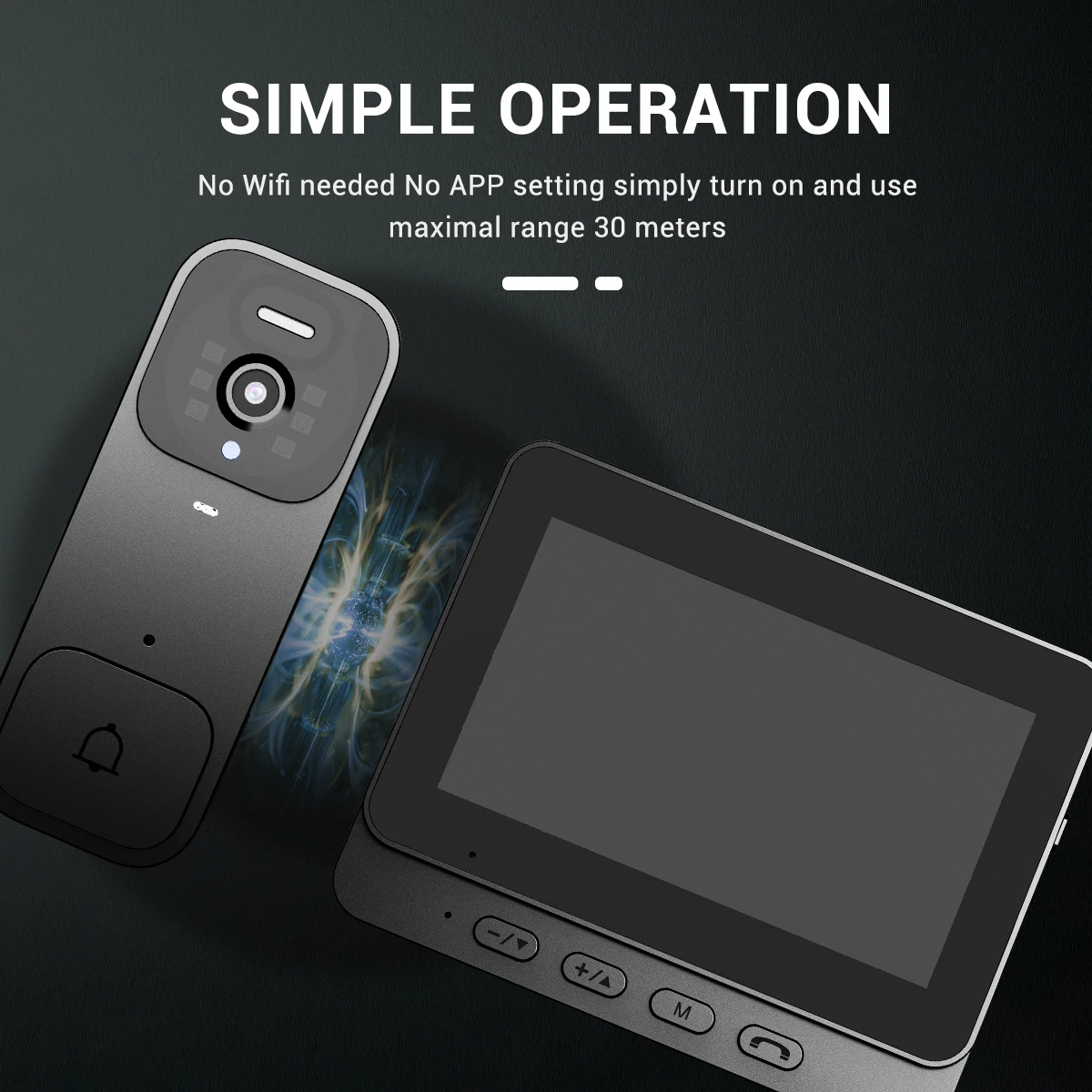 Home Security Smart Video Doorbell หน้าจอ 4.3 นิ้ว 2-Way Intercom HD อินฟราเรด Night Vision ภาพอัจฉริยะไร้สายประตู Bell