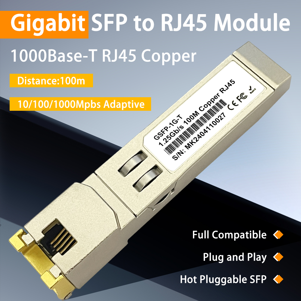 Гигабитный SFP к RJ45 1Gb модуль приемопередатчика 1000BASE-T 100m RJ45 медь для Mikrotik,Ubiquiti,TP-Link,Zyxel... волоконное оборудование
