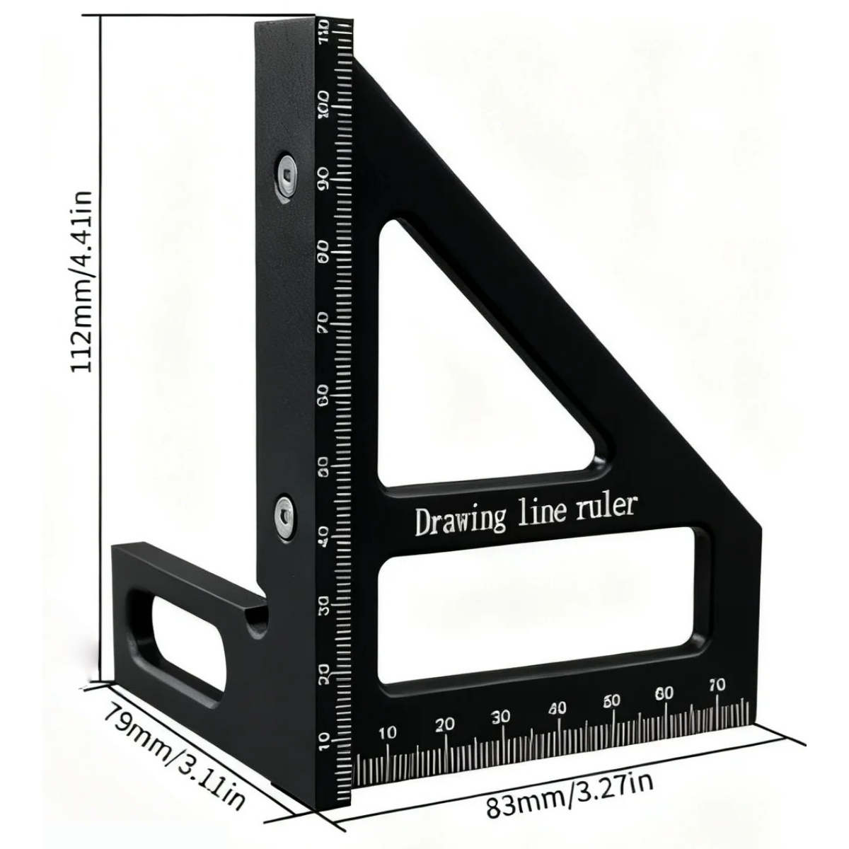 45°/90° 3D Miter Triangle Ruler, Plastic Multi-Angle Square Protractor for Carpentry Layout Measuring Drawing Line Diy Hand Tool