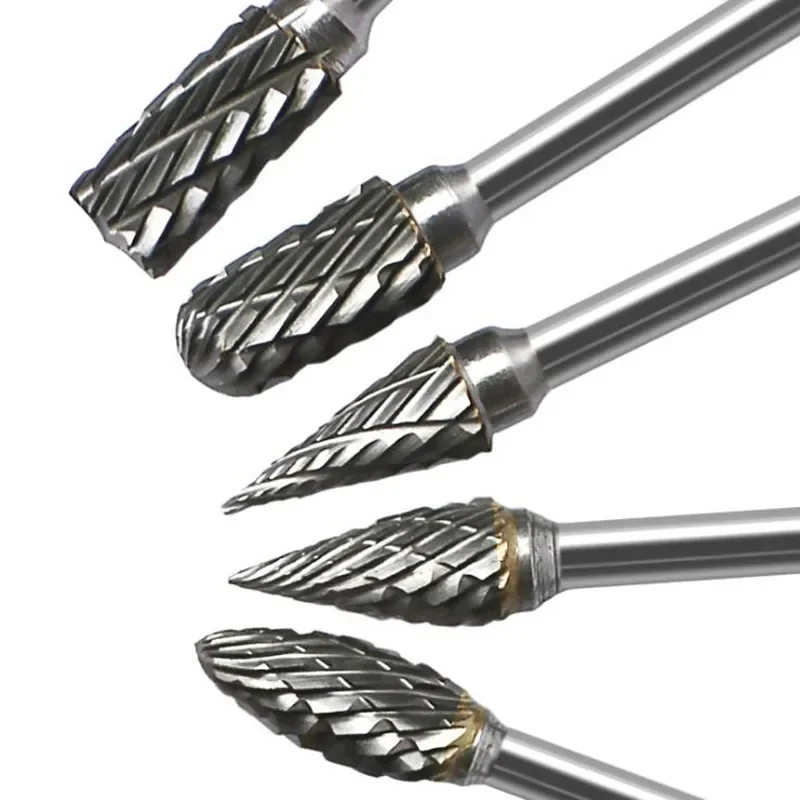 3X6Mm Thép Tungsten Carbide Burr Cắt Dụng Cụ Xoay Burr Đôi Cắt Kim Cương Xoay Dụng Cụ Đánh Bóng Gỗ Kim Loại đánh Bóng