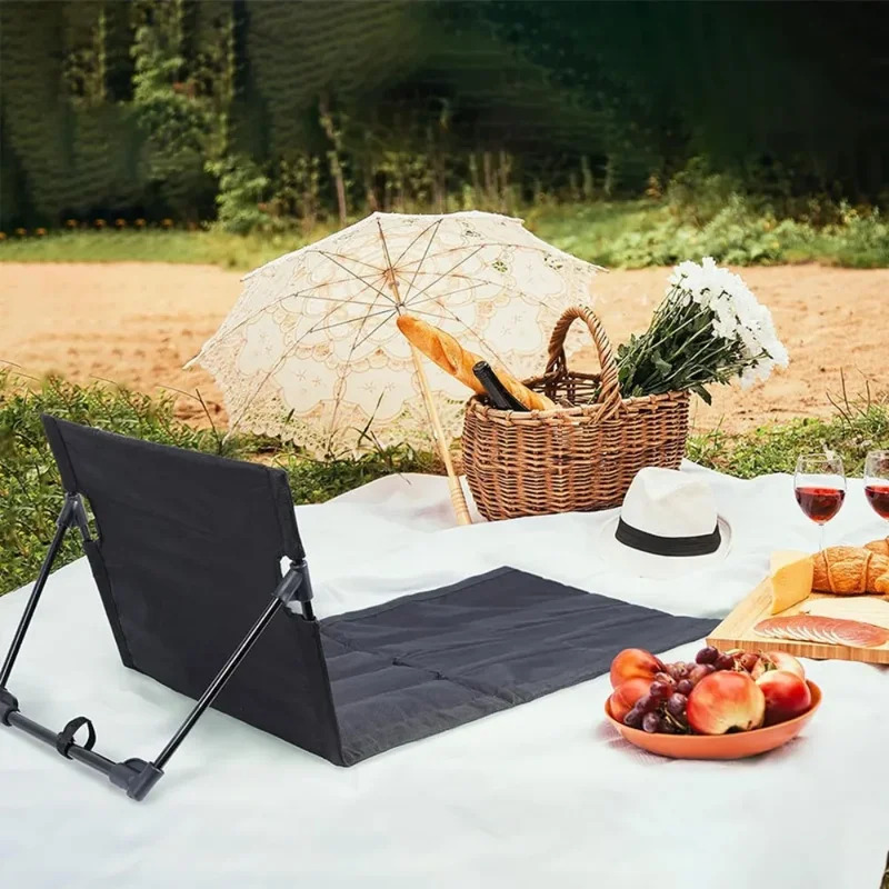 Chaise de plage pliante portable pour camping, pêche et jardin – Chaise longue d'extérieur légère avec dossier