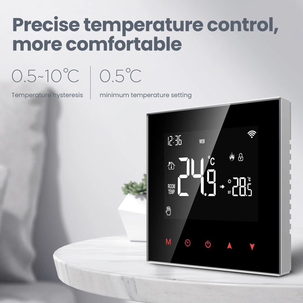 AVATTO Tuya WiFi/ZigBee Smart Thermostat,ไฟฟ้าเครื่องทําความร้อนหม้อต้มแก๊สน้ําอุณหภูมิControllerสําหรับAlexa,Google Home,Alice