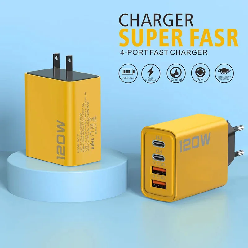 Быстрое зарядное устройство Xiaomi 120 Вт Тип C Quick Charge 3.0 USB-адаптер для iPhone Samsung Xiaomi PD USB-универсальное зарядное устройство Быстрая зарядка