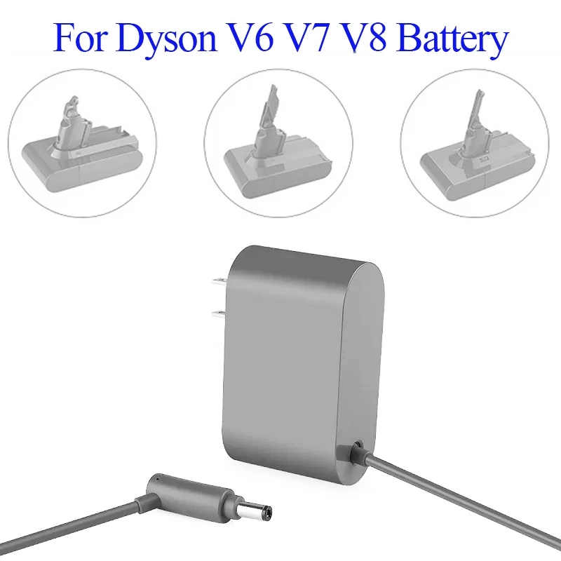Adaptador de cargador para aspiradora Dyson V6 V7 V8, piezas reemplazables, cable de fuente de alimentación de batería de iones de litio