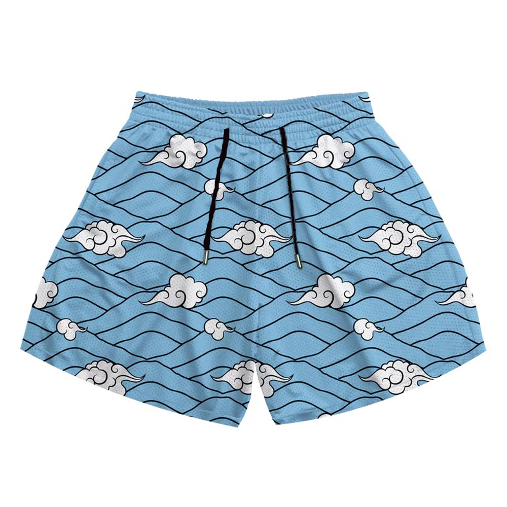 Pantalones cortos informales de Anime para hombre y mujer, pantalones cortos deportivos de dibujos animados de Manga para gimnasio, pantalones cortos de malla de secado rápido con estampado 3D para Fitness, verano para hombre