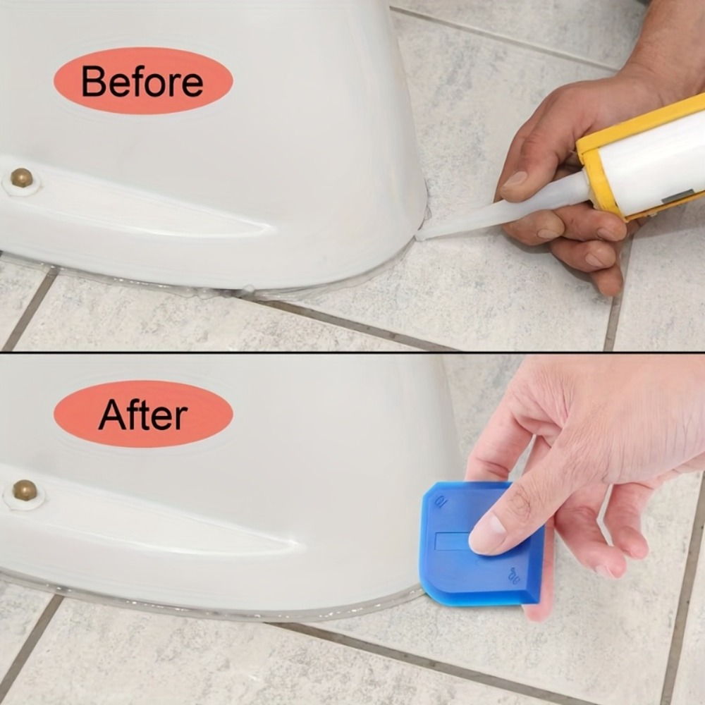 4pcs Multi-Function Silicone Sealant Applicator,Scraping Board Set,Durable Manual Caulking Tool with Ergonomic Handle