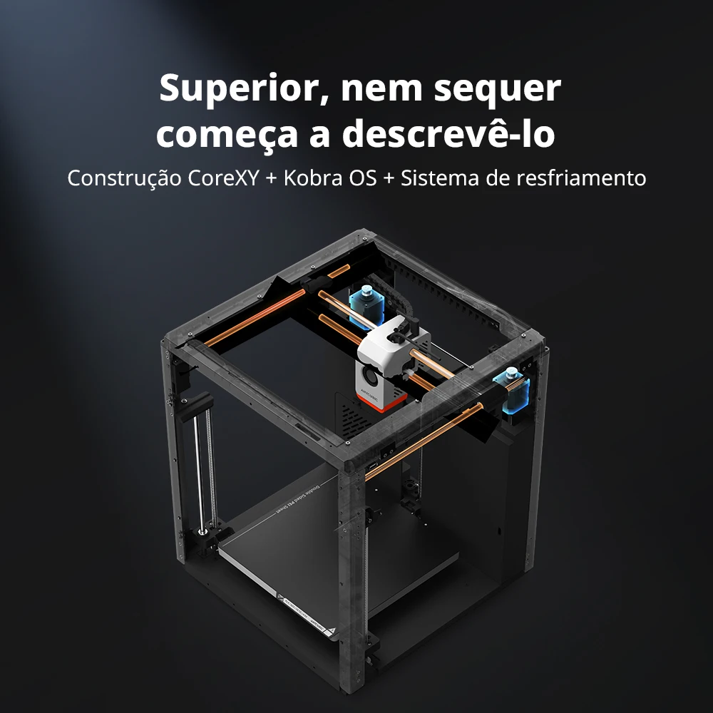 Anycubic Kobra S1 Combo Impressora 3D multicolorida Núcleo de alta precisão XY Estrutura estável Ultra silenciosa Velocidade máxima 600 mm/s Impressora 3D