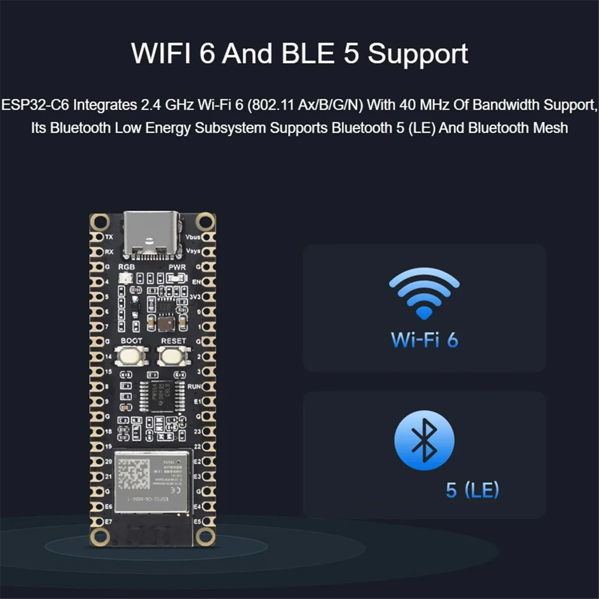 ATP-ESP32 C6 M Papan Pengembangan WiFi 6 Mikrokontroler ESP32 C6 MINI 1 Modul Mendukung ESP IDF