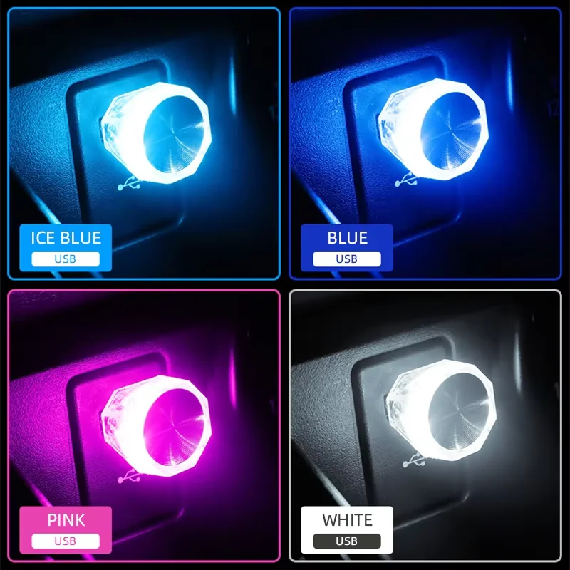 Usb atmosfera luz led mini colorido luz noturna para festa portátil natal quarto lâmpada ambiente auto interior led