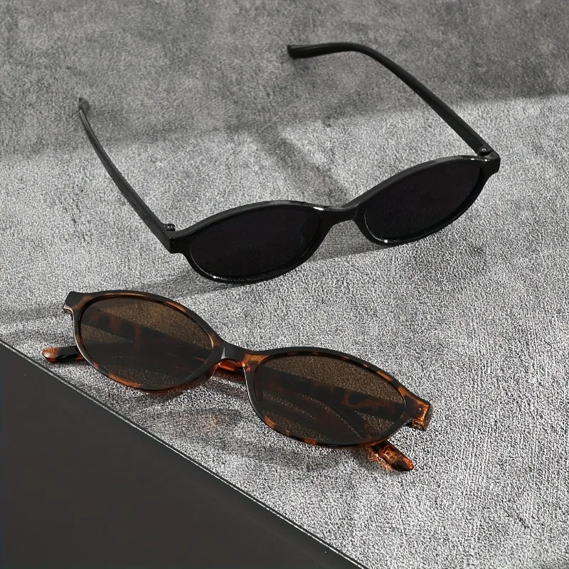 1 par de gafas de moda para hombres y mujeres con montura ovalada clásica estilo Y2K son perfectas para fotografía informal