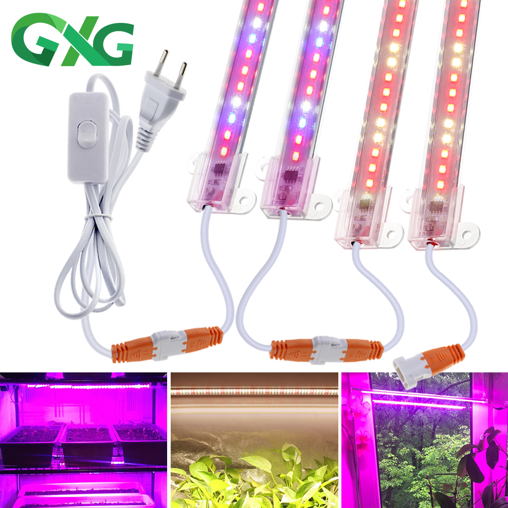 220V LED Phát Triển Thanh Ánh Sáng 75 Đèn LED 50Cm Phytolamp Suốt Cây Phát Triển Đèn Có Công Tắc Cho Nhà Kính lều Hoa Gieo Hạt