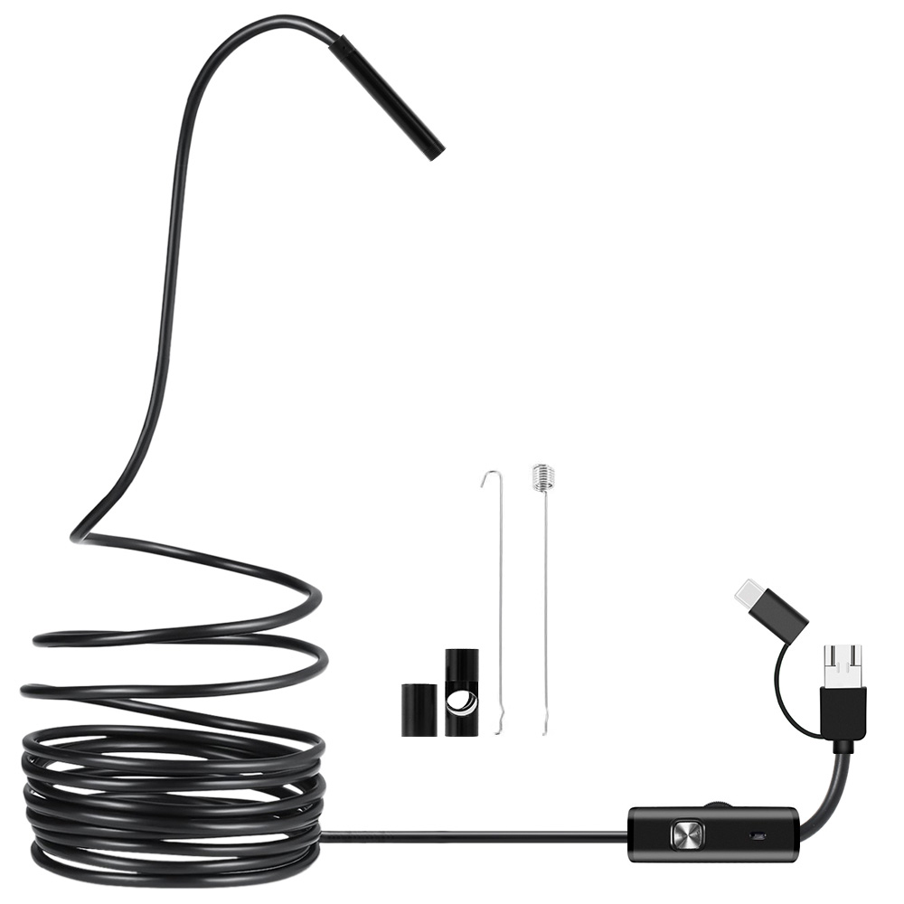5.5mm/7mm HD 3 in 1 OTG Android Endoscope Camera Borescope IP67 Waterproof Sewer Industrial Mobile Endoscope Piping Endoscopy
