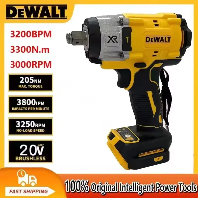 Dewalt 3250RPM Avvitatore elettrico a batteria Avvitatore a percussione senza spazzole 205N.m Strumento di riparazione di potenza a coppia elevata per batteria Dewalt 20V