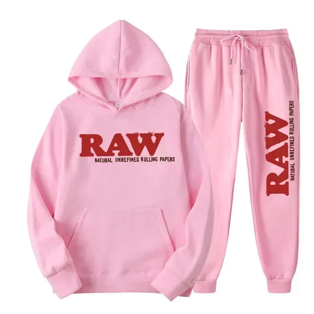 2024 Herren-Set RAW Trainingsanzug Herren Running Hoodie Jogginghose Herren-Set 2-teiliges Set Herren-Outfits Herbst Winter warme Sweatsuits