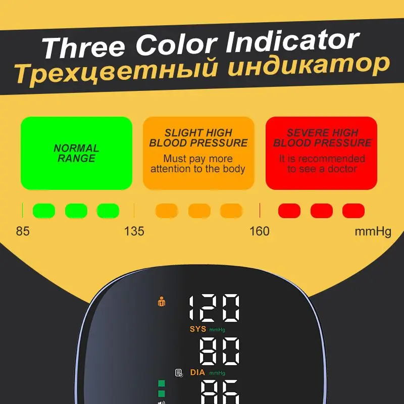 ชาร์จดิจิตอลเครื่องวัดความดันโลหิตที่ข้อมือ Sphygmomanometer Tonometer Tensiometer Heart Rate Pulse Meter สําหรับ home