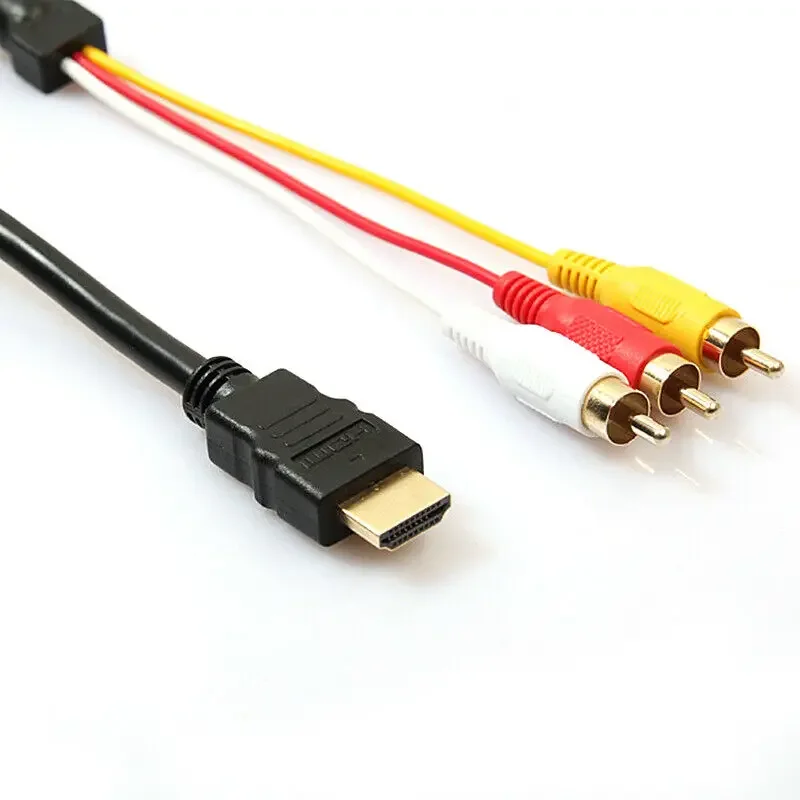 Componente conversor de áudio e vídeo 5 pés cabo adaptador av hdtv útil hdmi-compatível com rca