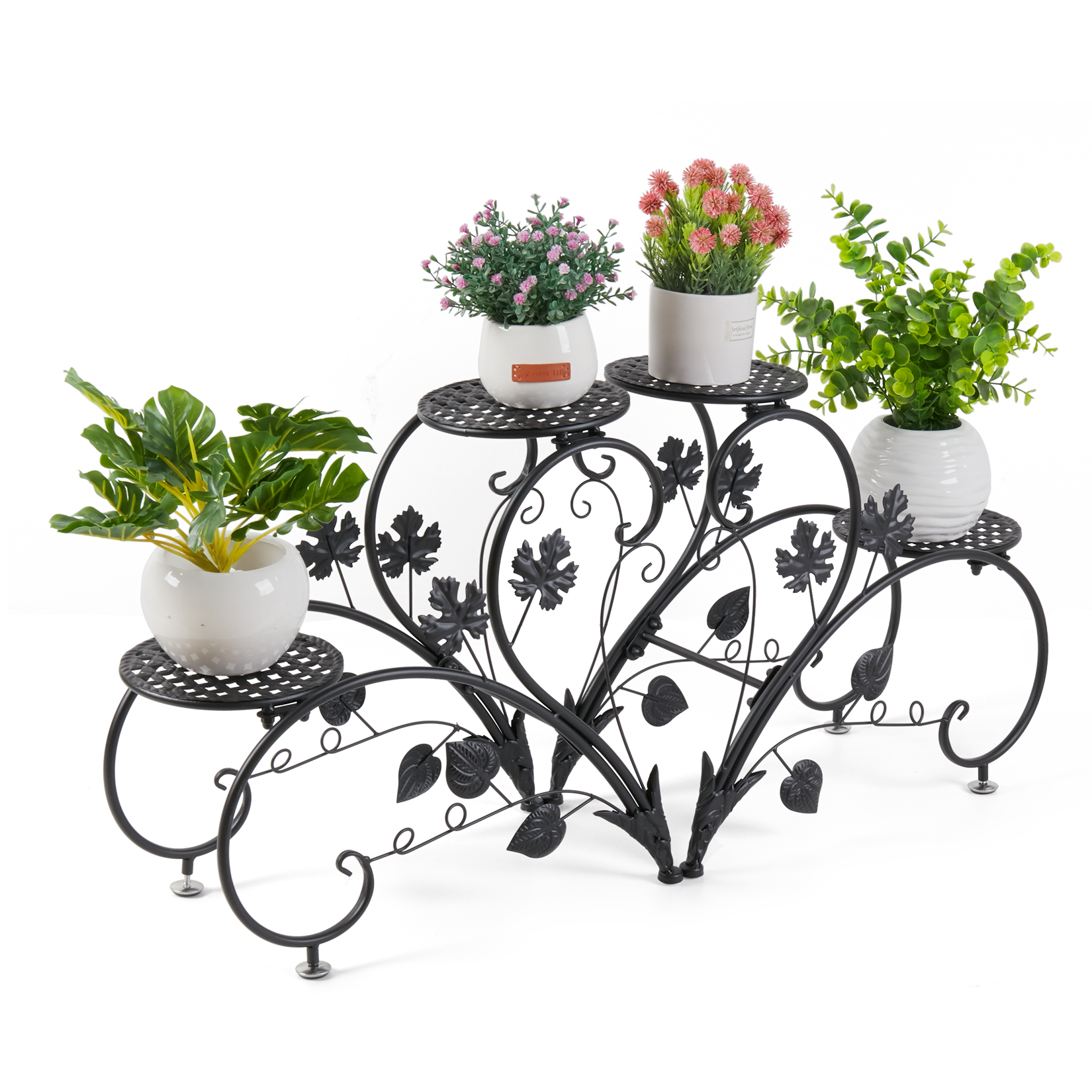 Suporte De Planta De Metal Em Forma De Coração, Suporte De Exibição De Vaso De Flores, Suporte De Jardim, 2 Pcs