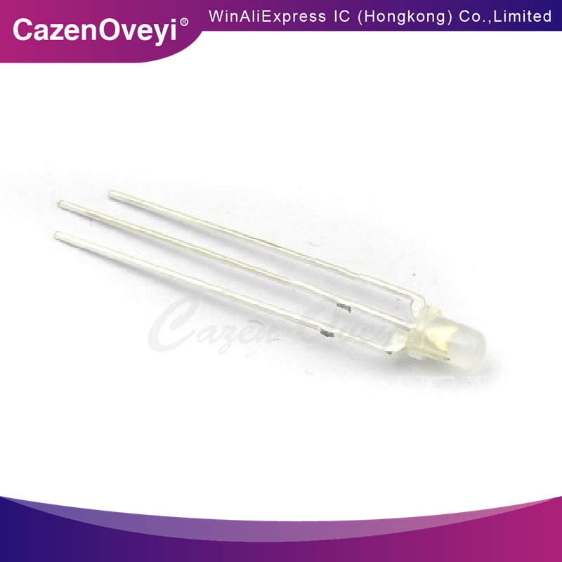 10 шт. F3 красный и зеленый (изумрудно-зеленый) общий анод, похожий на запотевание, 3 мм, светоизлучающая лампа, свет двух цветов