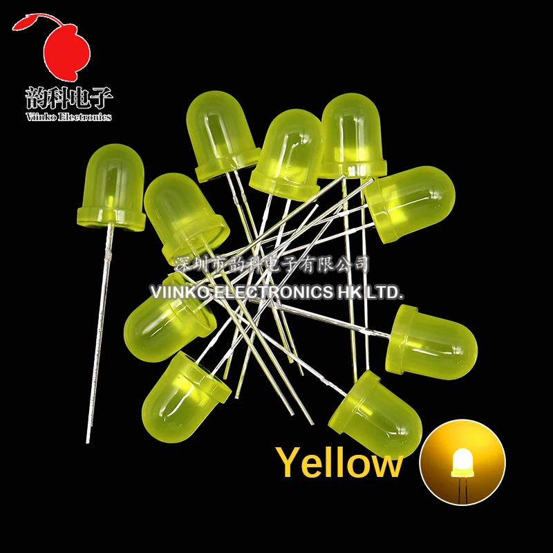 10 Buah 8Mm Dioda LED F8 Kit Aneka Warna Putih Merah Hijau Biru Kuning DIY Dioda Pemancar Cahaya
