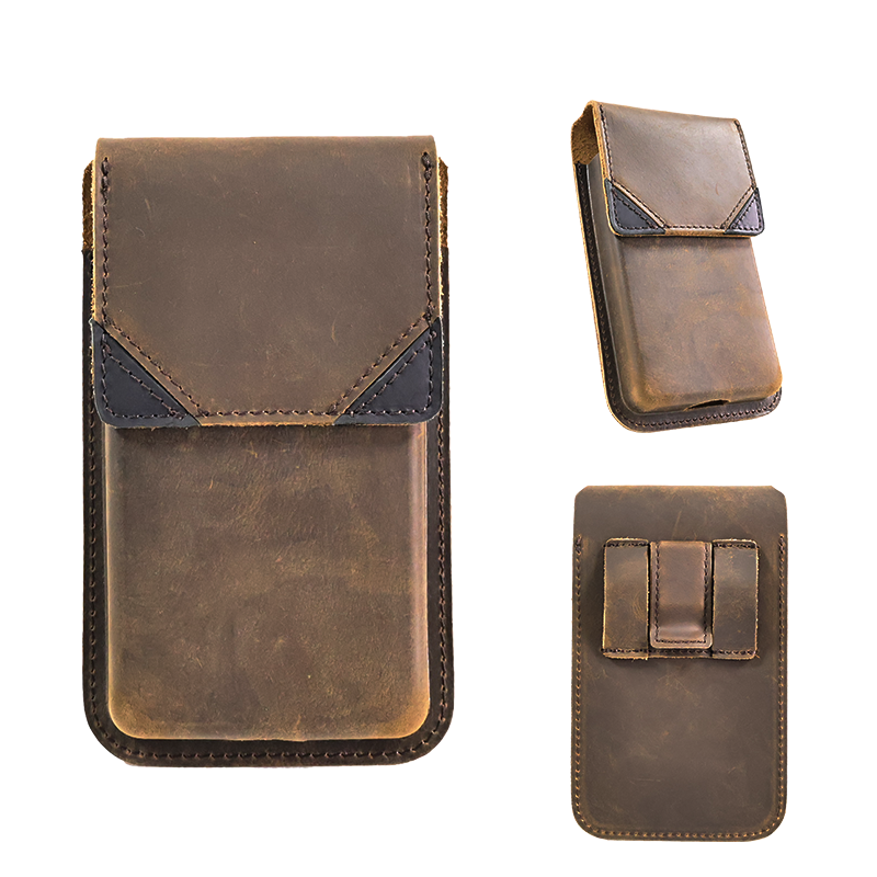 1pcRetro lederen heuptas voor heren, met universele magnetische sluiting en een klepontwerp, superieure bescherming