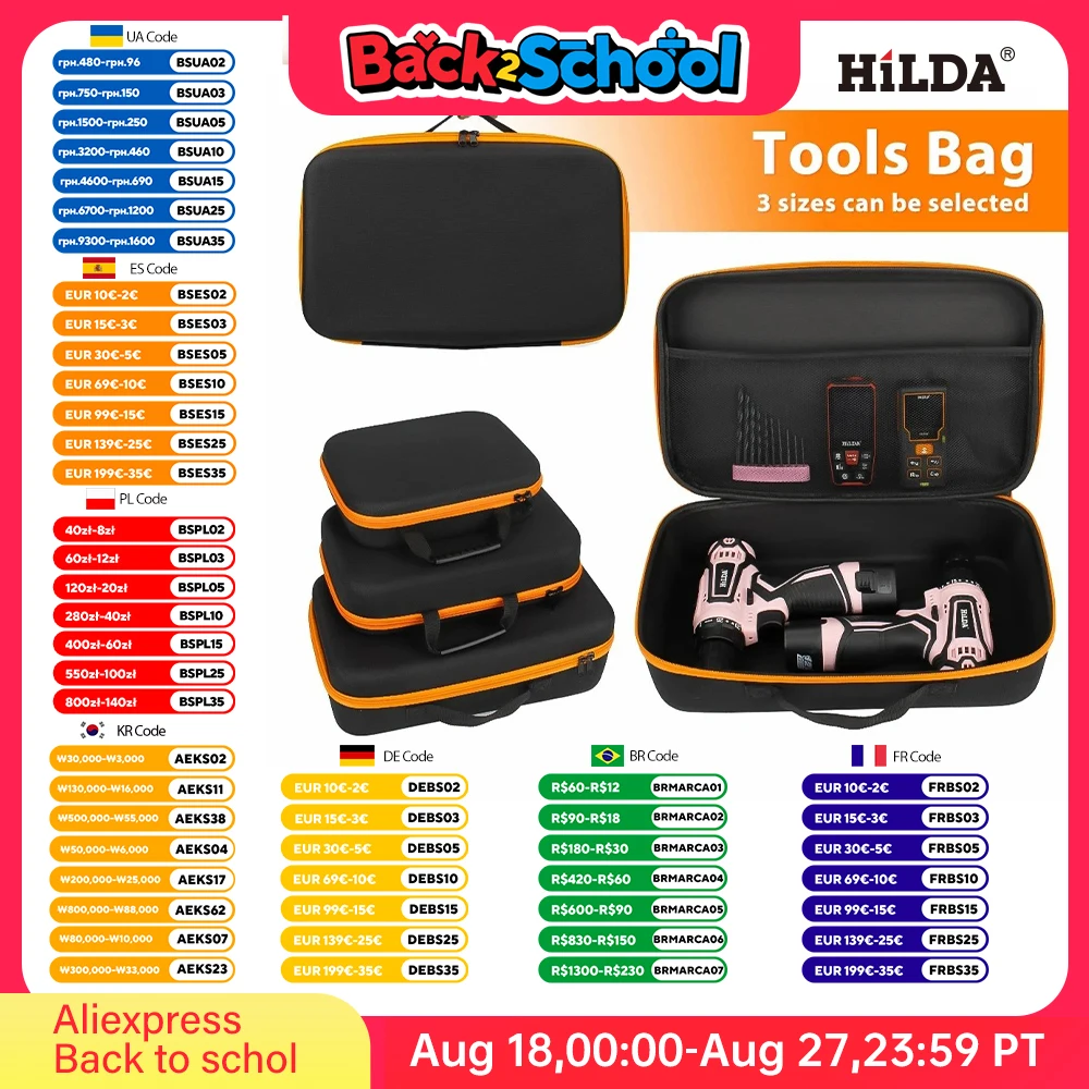 HILDA strumenti di grande capacità borsa strumenti borse per attrezzi impermeabili borsa per attrezzi Hardware per elettricisti